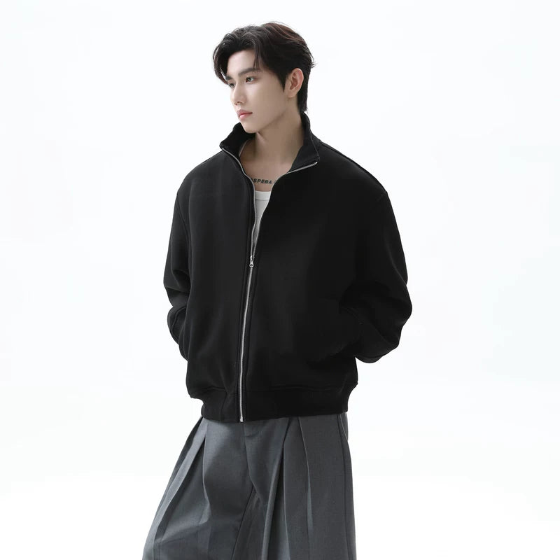 Stand Collar Oversized Zipper Jacket