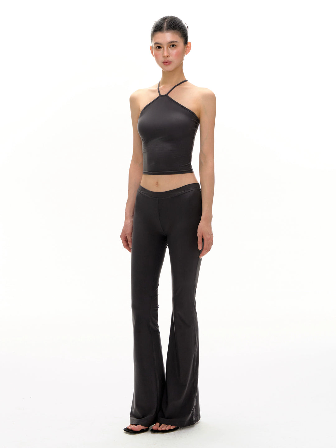 Retro Halter Neck Two-Piece Pants Set