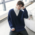 Contrast Color High Collar Knit Sweater