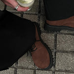 Suede Thick-Soled Derby Shoes