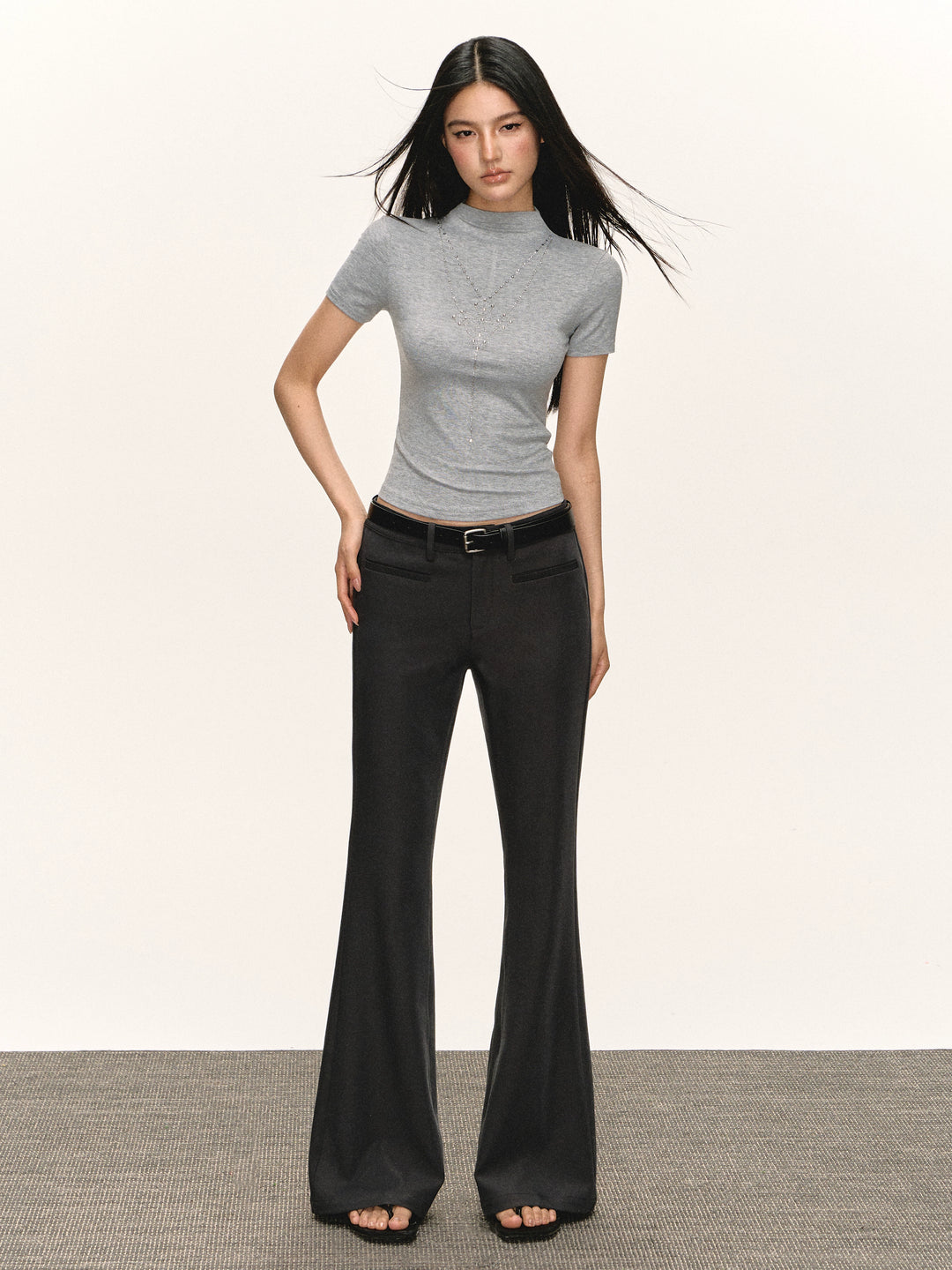 Retro Flared Slim Fit Lange Broek 