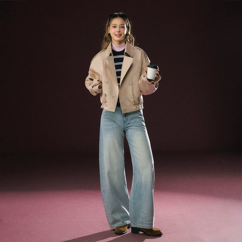 Short Double-Breasted Casual Jacket