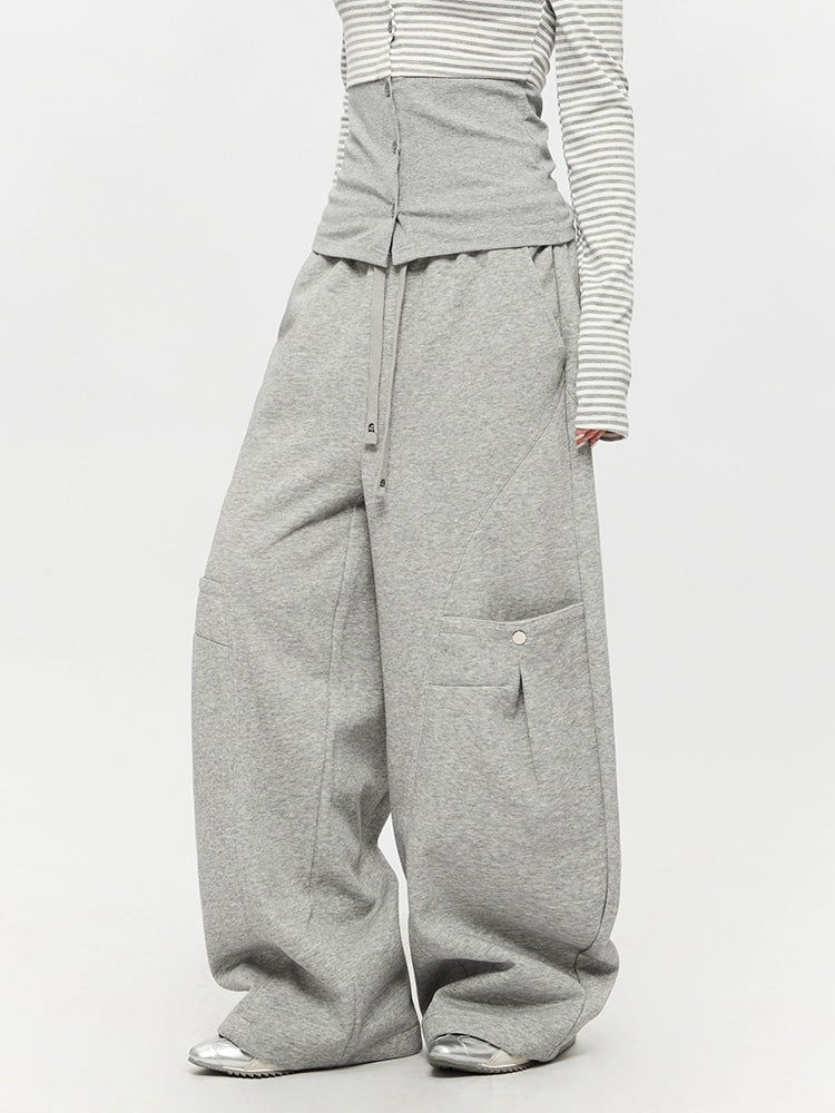 Pantalones de chándal casuales anchos y rectos 