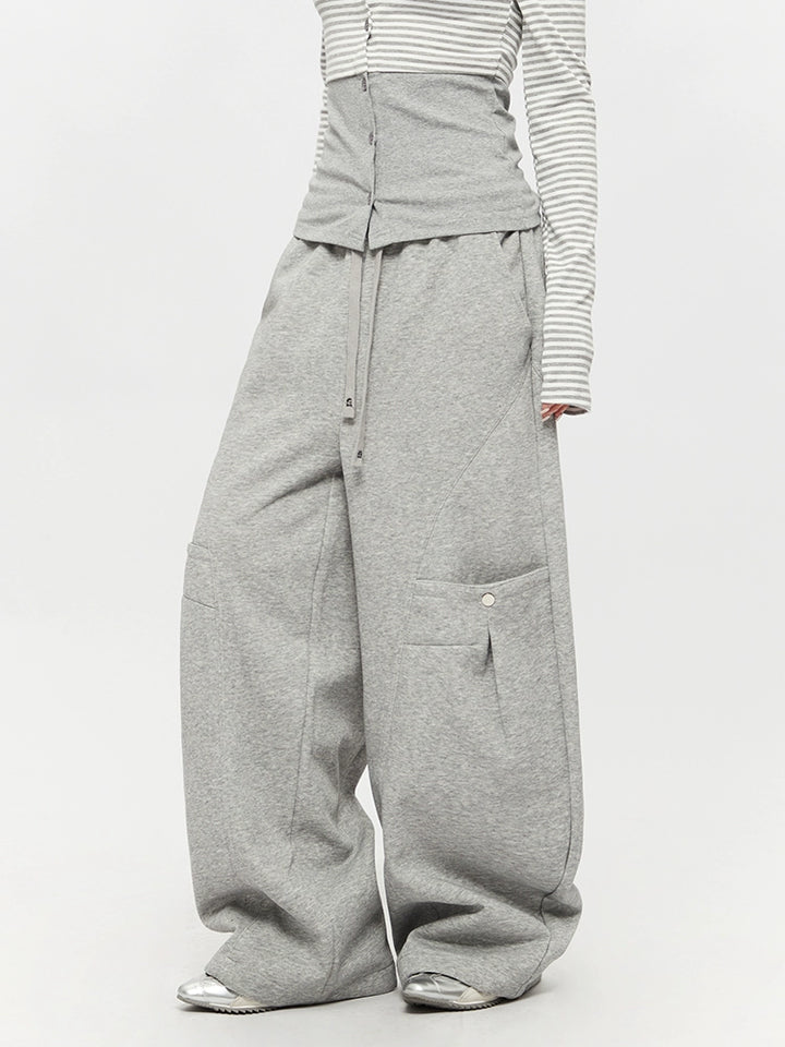Pantalones de chándal casuales anchos y rectos 