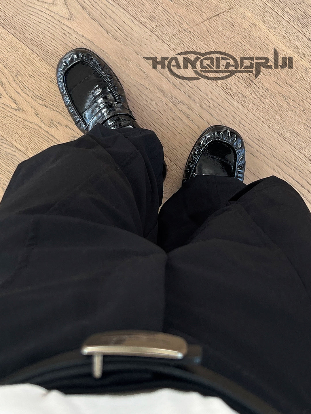 Wrinkled Leather Loafers Slip-On Shoes