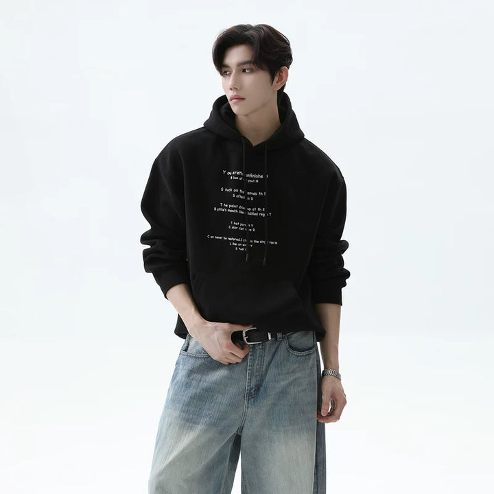 Minimalist Letter Print Loose Fit Hoodie