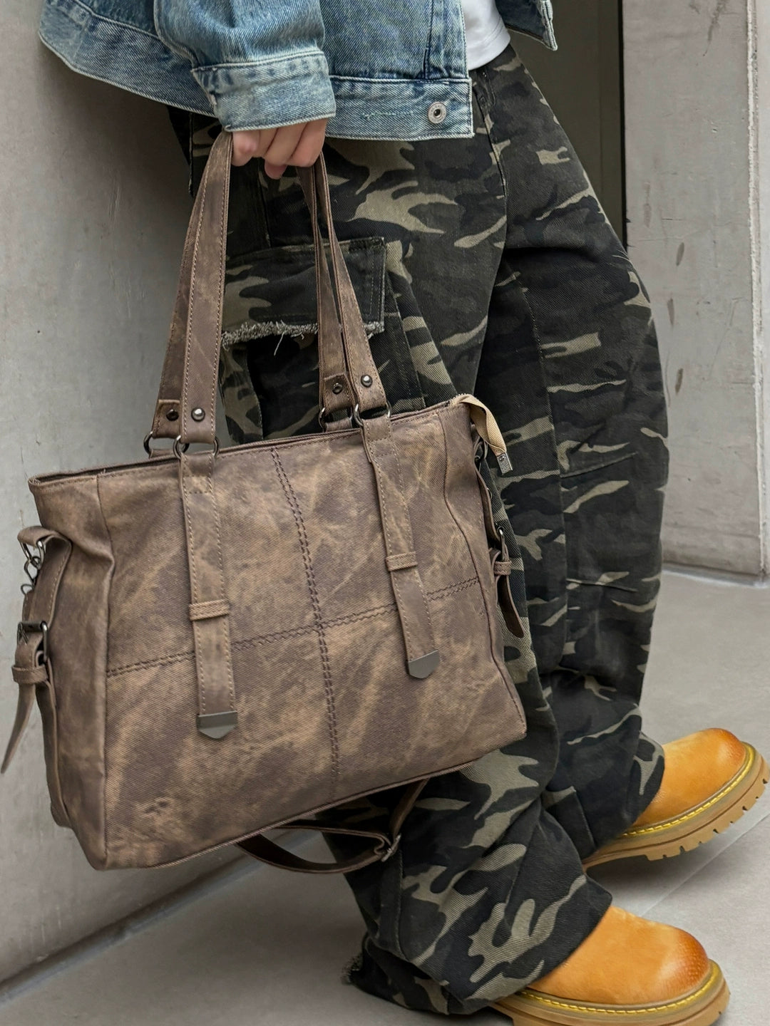 Retro-Leder-Crossbody-Schultertasche 