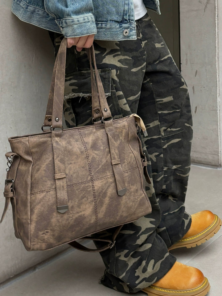 Retro-Leder-Crossbody-Schultertasche 