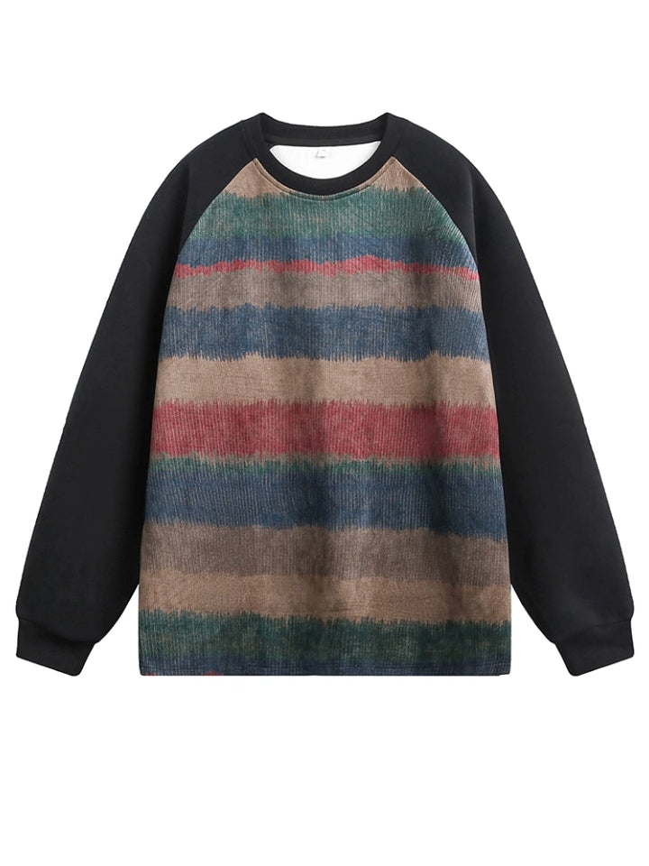Striped Round Neck Sweatshirt