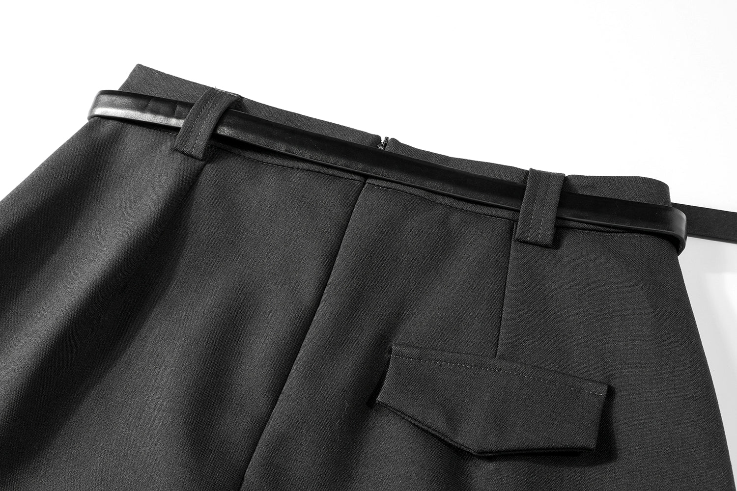 Jupe de costume ceinturée taille haute A-Line 