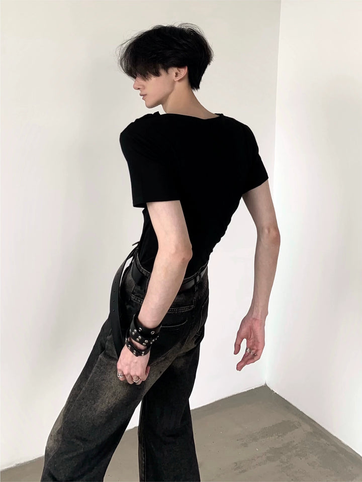 Eis Seide Slim Fit Kurzarm T-Shirt 