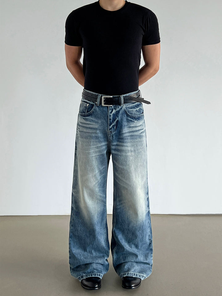 A-Line Straight Wide-Leg Baggy Jeans