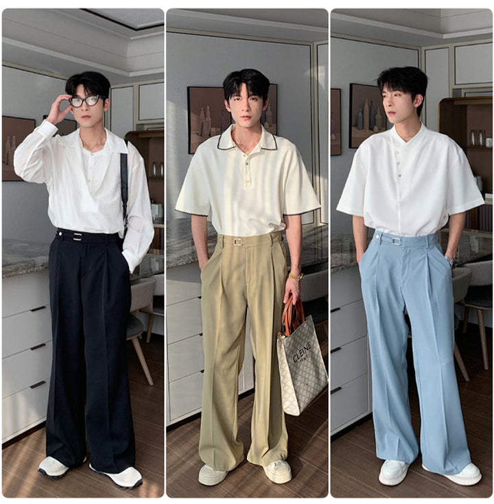 Wide-Leg Flared Casual Pants