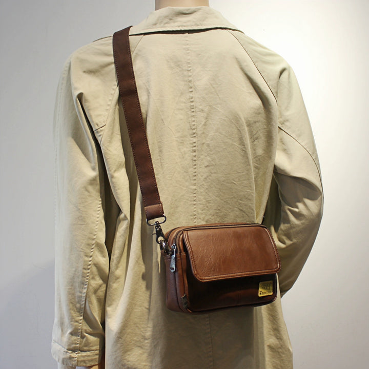 Kožená messenger crossbody malá taška přes rameno 