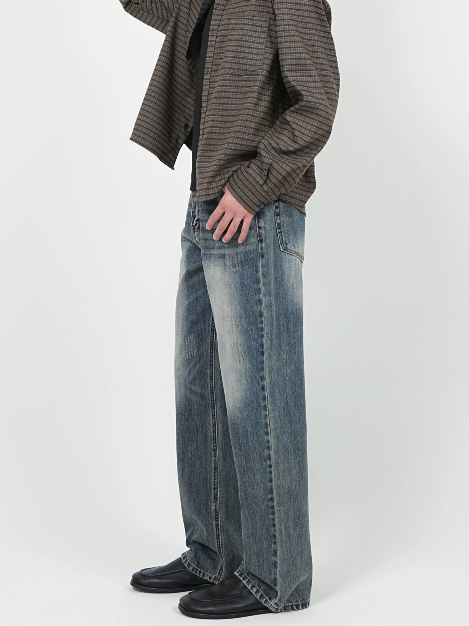 Düz Bacak Rahat Bol Kesim Kot Pantolon 