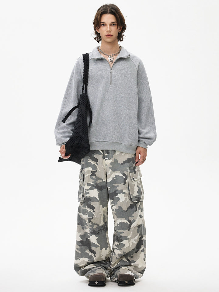 Half Zip Casual Sweatshirt