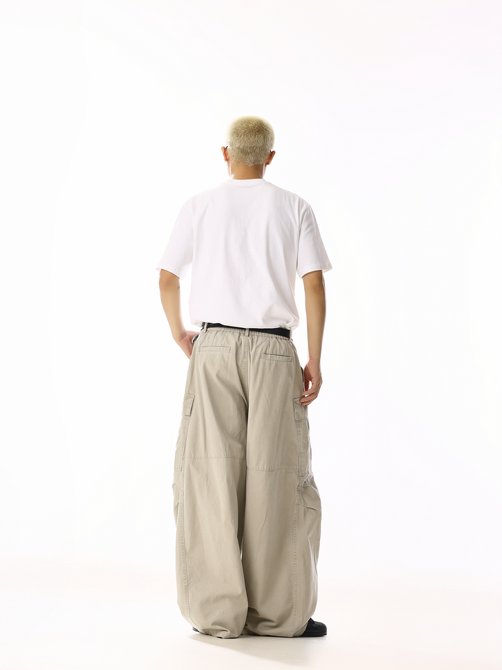 Side Pockets Wide-Leg Cargo Pants