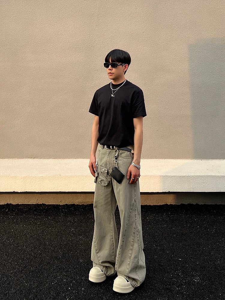 Heavyweight Multi-Pocket Wide-Leg Pants