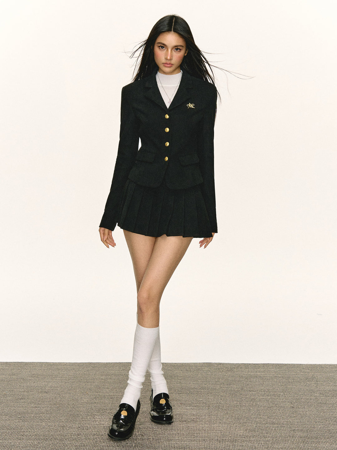Retro Suit and Pleated Skirt