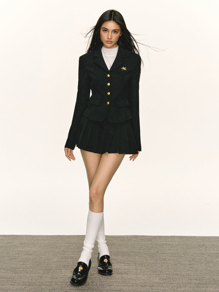 Retro Suit and Pleated Skirt