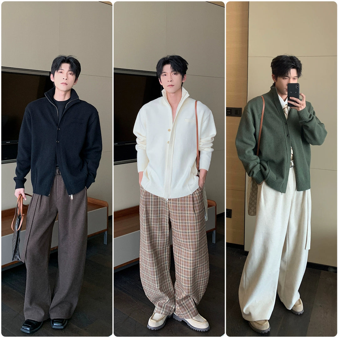 Gebreide cardigan trui met knoopsluiting 