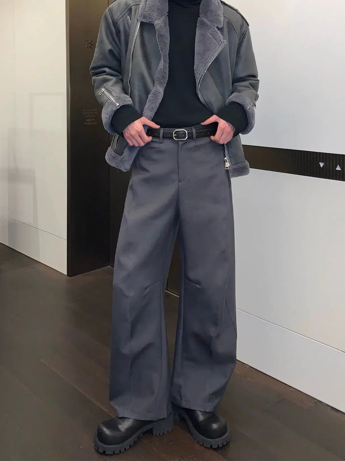 Wide-Leg Drape Pants