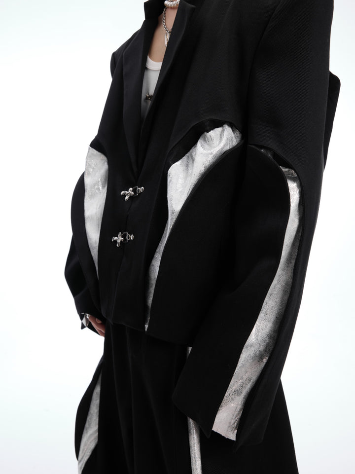 Deconstructed Twill Suit Jacket