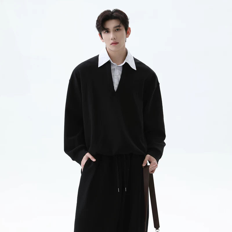 Two-Piece Collared Sweatshirt and Pants (sold separately)