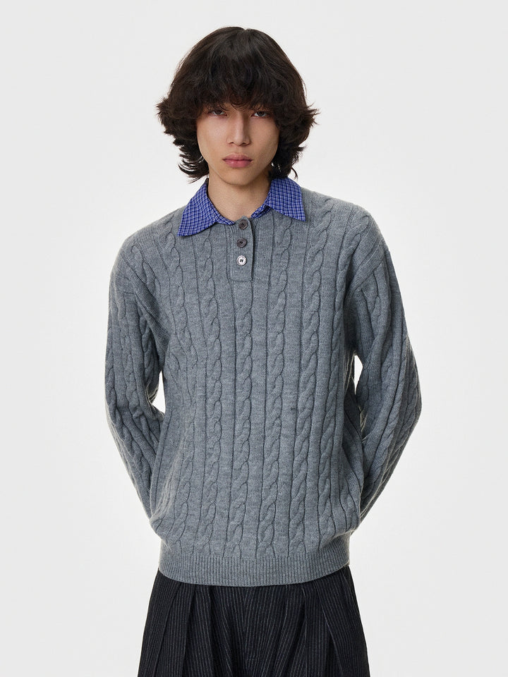 Plaid Patchwork Faux Sweater