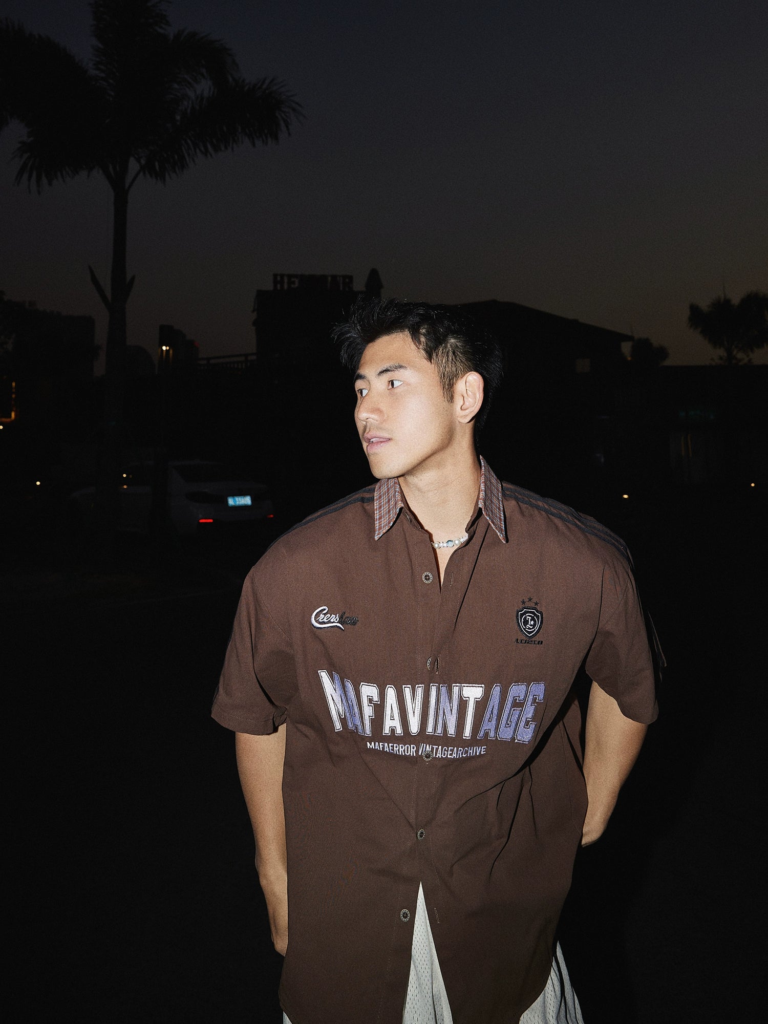 Retro Karierter Patchwork Kurzarmhemd 