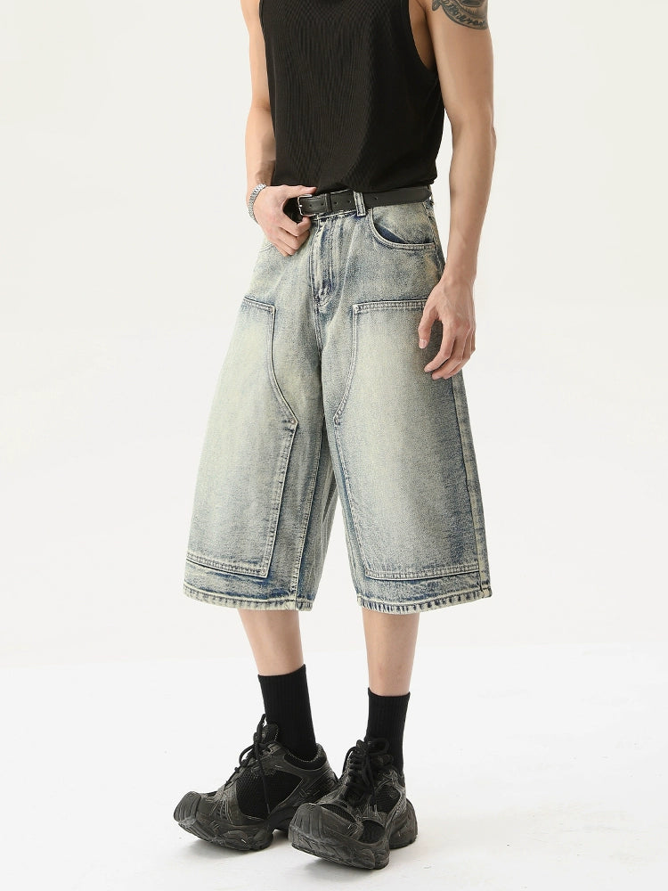 Relaxed Fit Straight Denim Shorts
