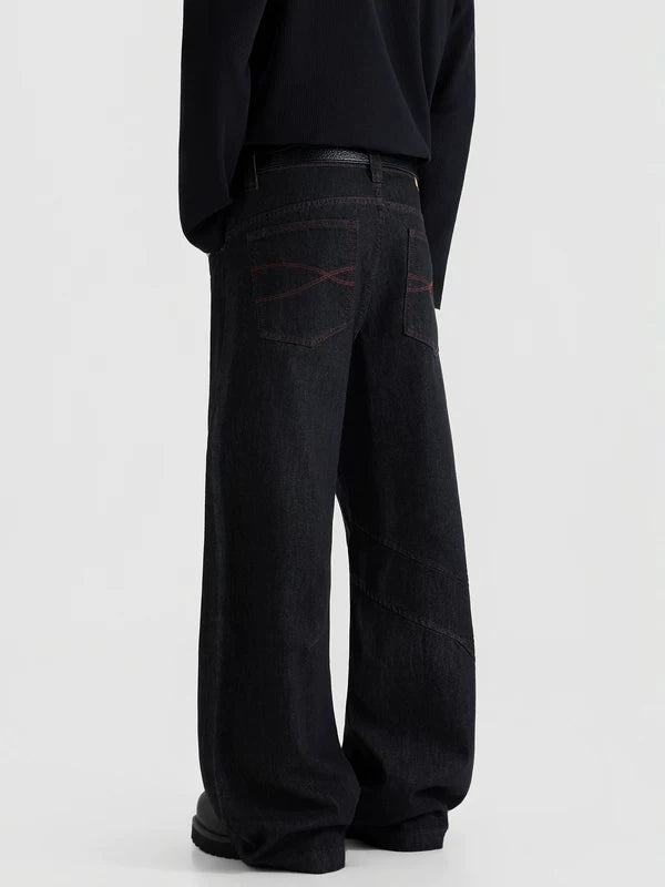 Wide Leg A-Line Denim Pants