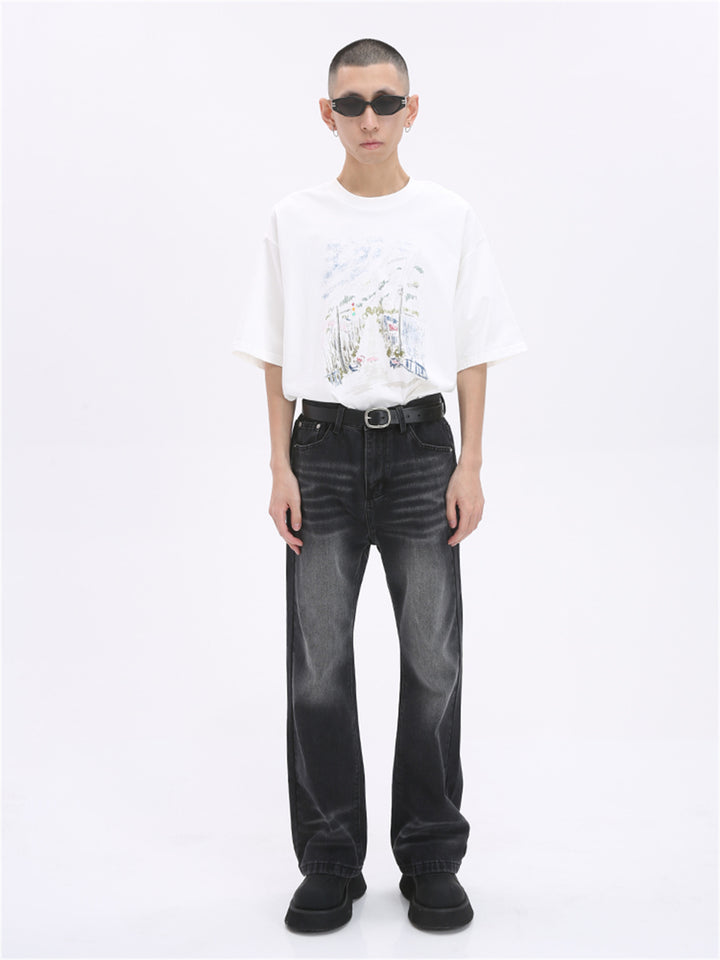 Ausgestellte Mid-Waist Jeans für Männer 