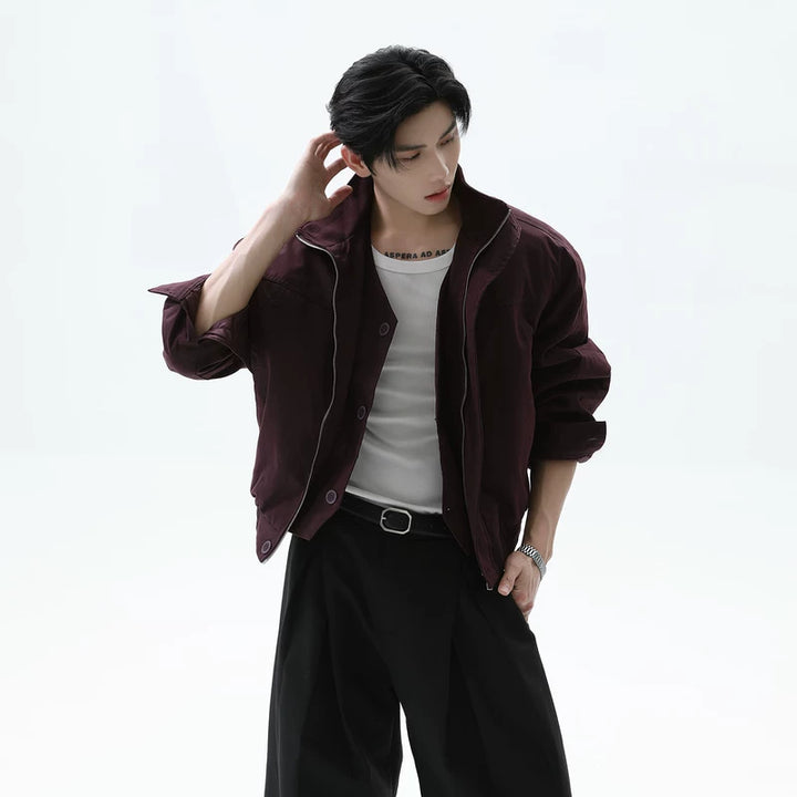 Stand Collar Loose Fit Short Jacket