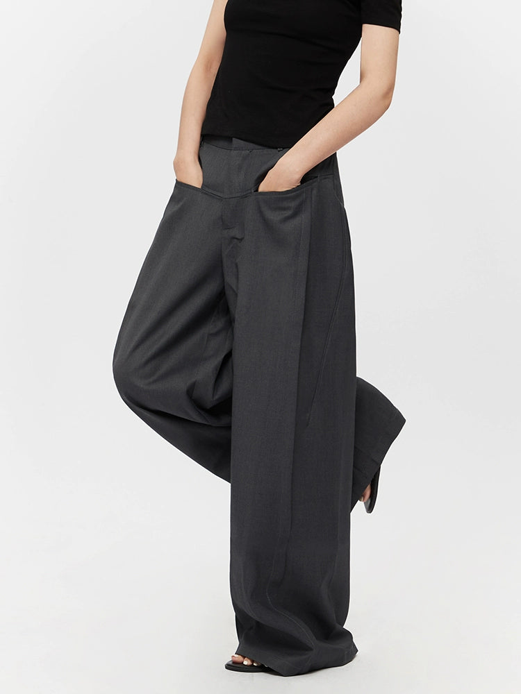 ハイウエストルーズワイドレッグパンツ 