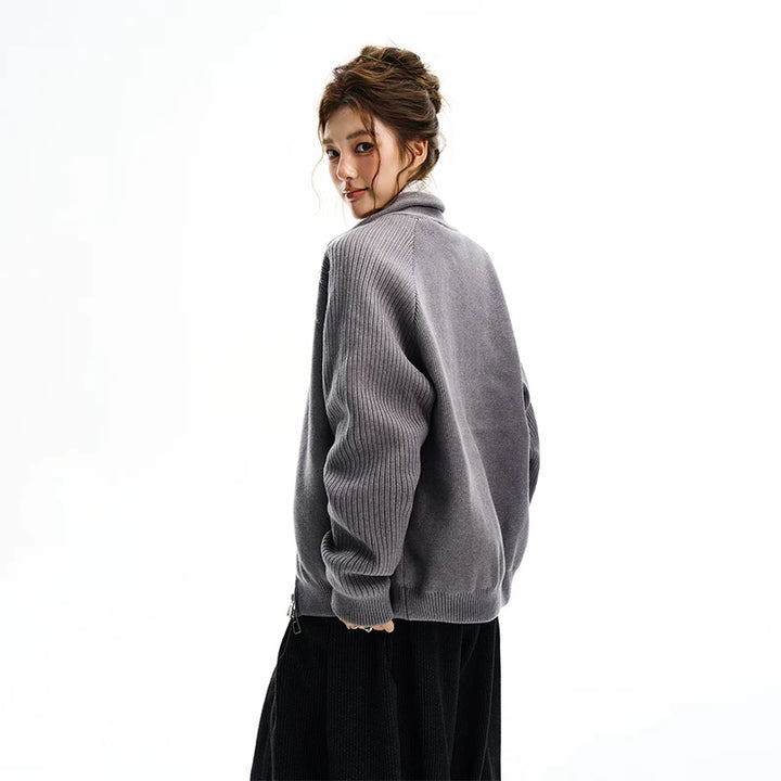 Veste en duvet Cardigan en tricot avec fermeture éclair 