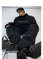 Metallic Printed Hooded Sweatshirt