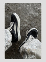 Inverted Curled Toe Leather Sneakers