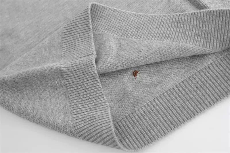 Geborduurd gebreide mouwloze ronde hals vest 