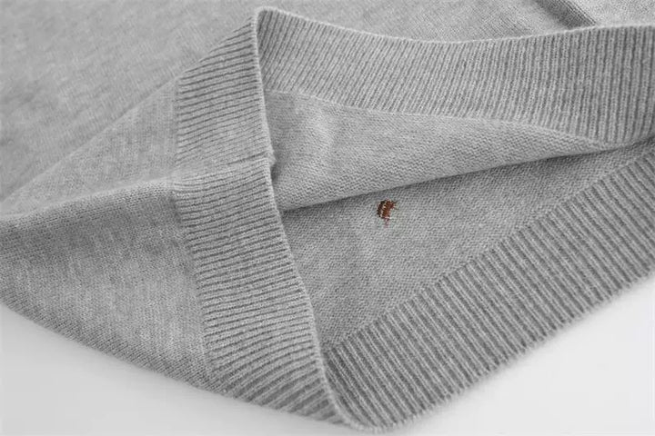Geborduurd gebreide mouwloze ronde hals vest 