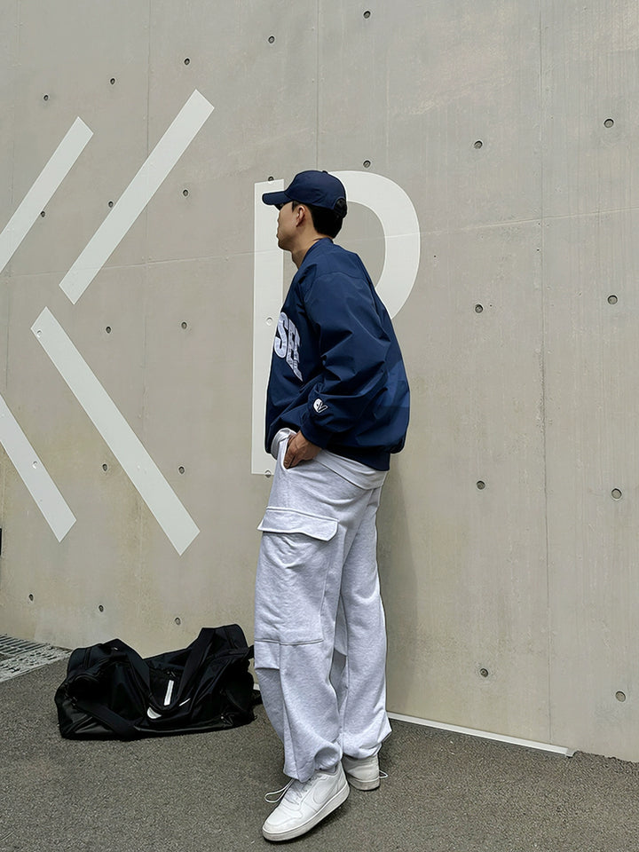 Sweatshirt rétro à lettres lâche à col en V 