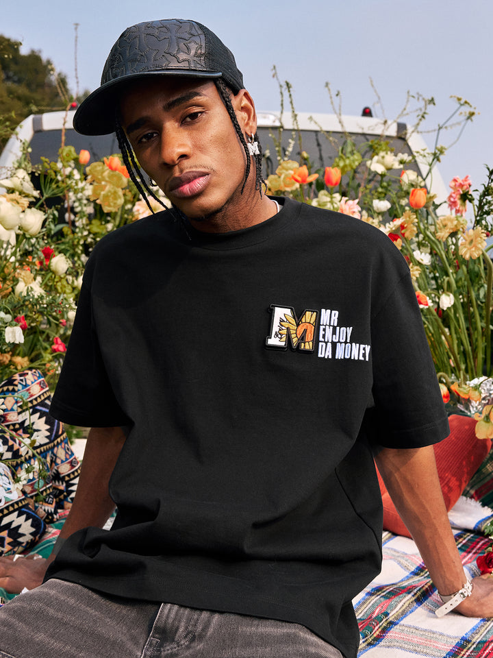 ベルクロパッチショートスリーブプルオーバーTシャツ 