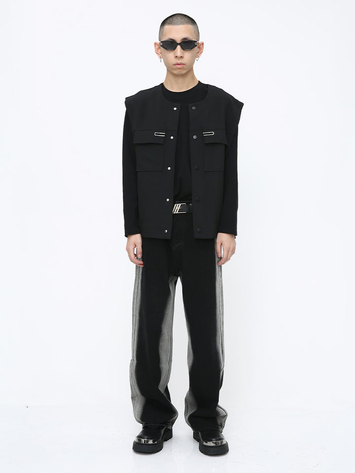 Straight Leg Striped Denim Pants