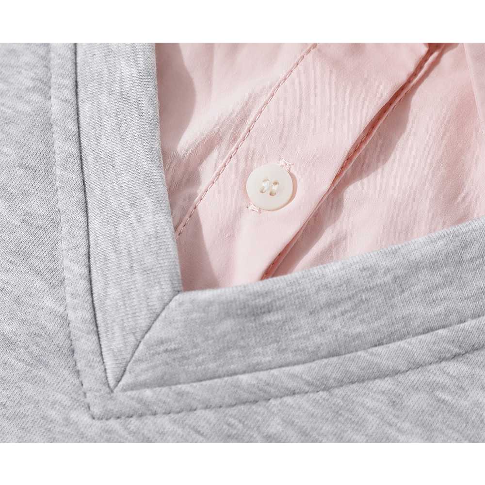 Polo Collar Layered Sweatshirt