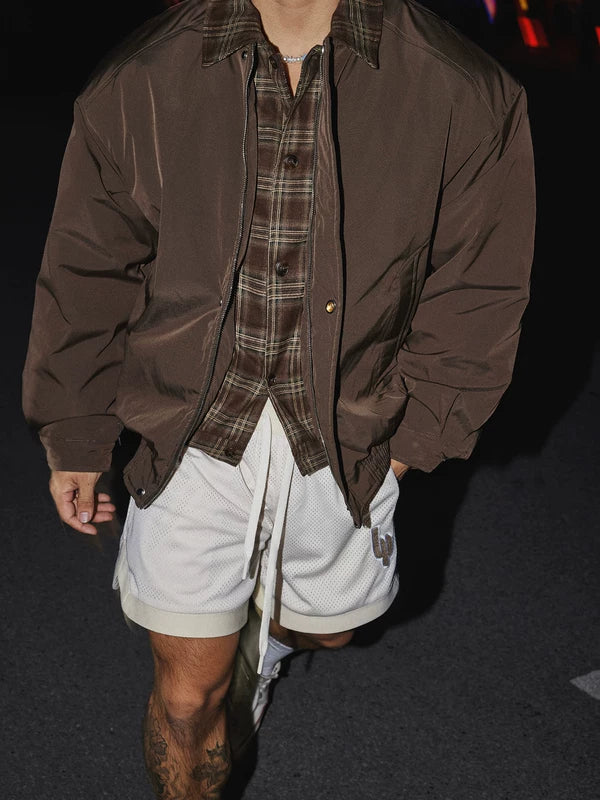 Retro Geruite Faux Gelaagde Reversjas 