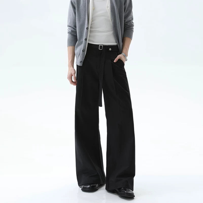 Pleated Loose Fit Belted Relaxed Pants