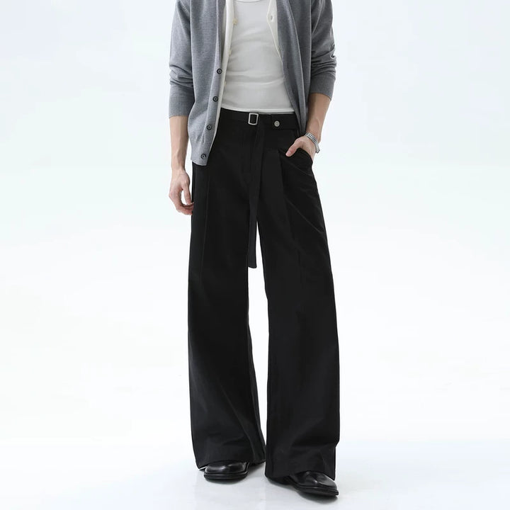 Pleated Loose Fit Belted Relaxed Pants