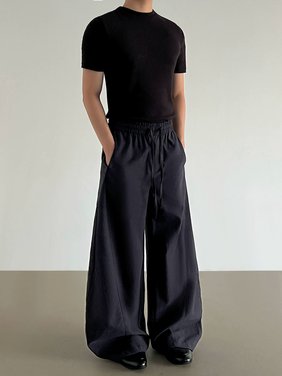 Linen Blend Wide-Leg Pants