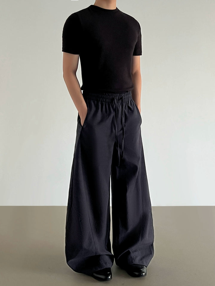 Linen Blend Wide-Leg Pants