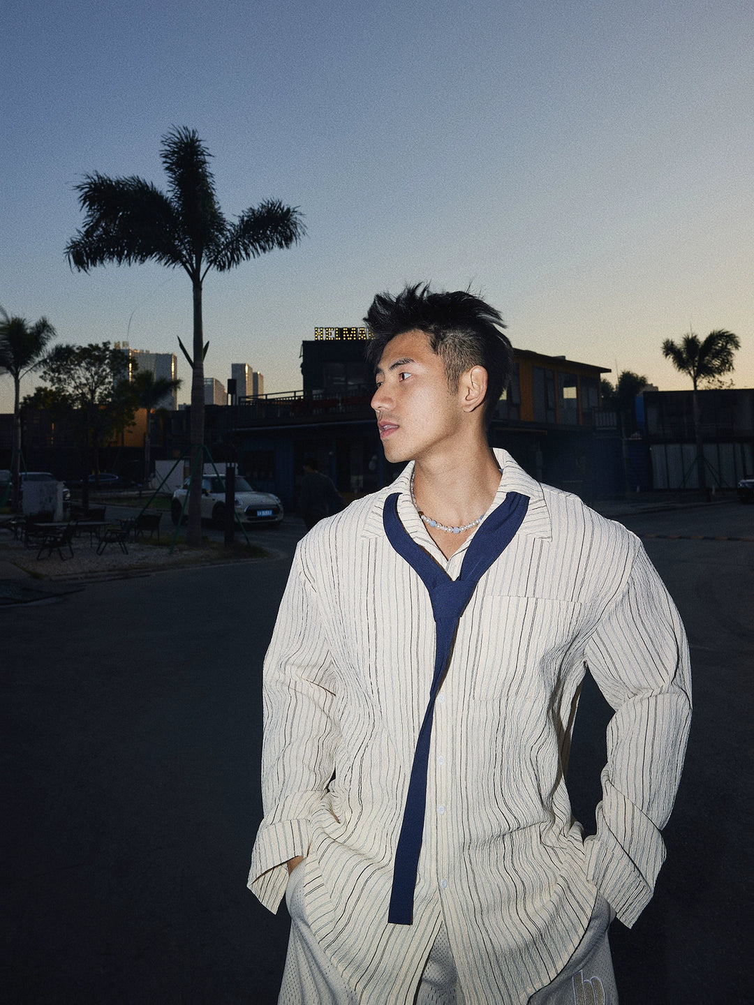 Striped Loose Fit Long Sleeve Shirt